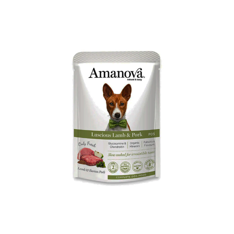 AMANOVA SAQ. WET DOG LAMB/PORK 12 x 100G