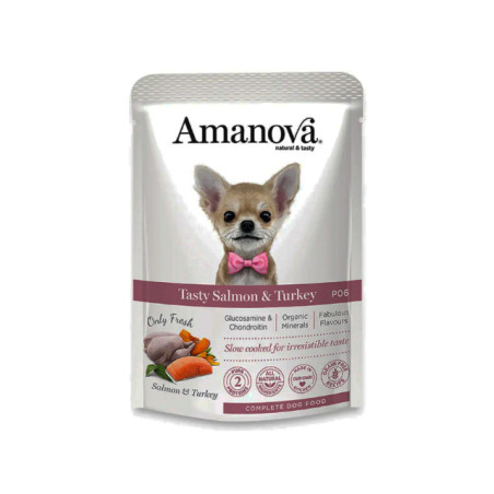 AMANOVA SAQ. WET DOG SALMON/TURKEY  12 x 100G