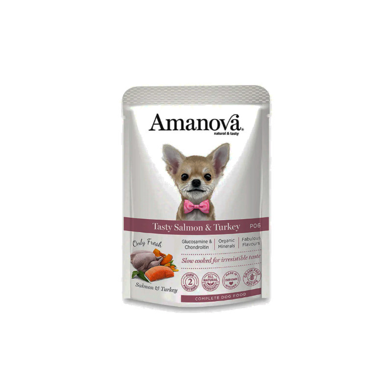 AMANOVA SAQ. WET DOG SALMON/TURKEY 12 x 300G